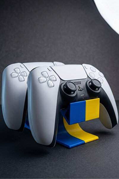 craftopya PS5 DualSense Uyumlu Çiftli Oyun Kolu Standı - Sarı Lacivert Gamepa...