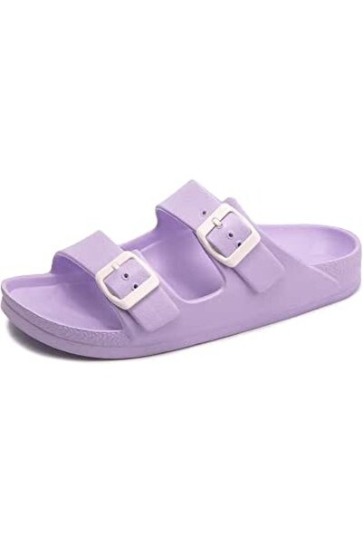 FUNKYMONKEY Women's Comfort Slides Double Buckle Adjustable EVA Flat Sandals ...