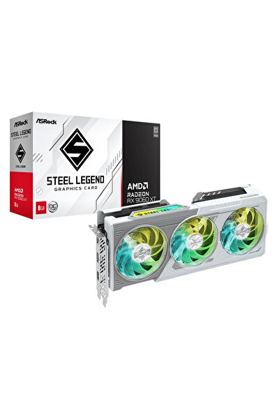 ASROCK AMD Radeon RX 9060 XT OC Steel Legend 8GB GDDR6 128 Bit Ekran Kartı RX...