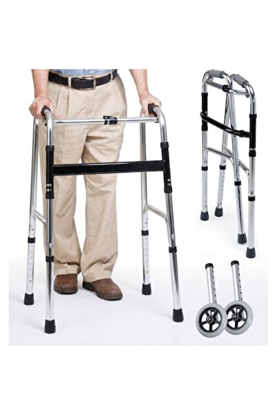 GABOS ™ foldable walking frame, with removable wheels, height adjustable, ste...
