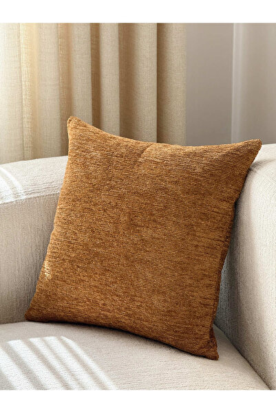 AYSA HOME DECOR Pure Plain Mustard Single Throw Pillow Cover (45 X 45 cm)