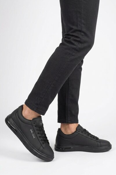 WALKWAY Men's Black Lace-Up Thick Sole Men's Casual Shoes Sneaker 8078 Dashor m