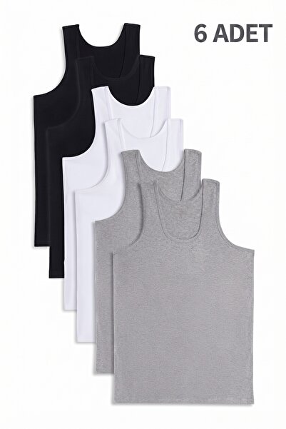 NACAR STORE 6 Li Men's Lycra Cotton Undershirts with Straps Mixed Color Advan...