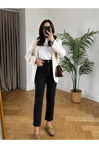 sion jeans Julia Milano BoyFriend Γυναικείο τζιν παντελόνι μαύρο καθημερινό ά...
