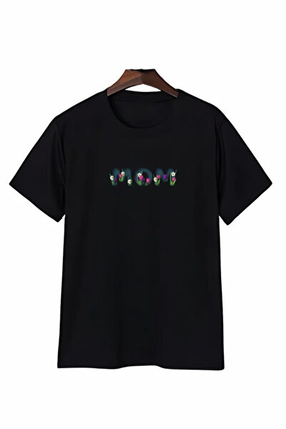 Wear Up Μπλουζάκι με στάμπα με λουλουδάτο θέμα για τη γιορτή της μητέρας - Μαύρο