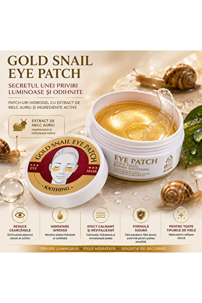 OEM Gold Snail Eye Patch – Mască Hidrogel pentru Cearcăne și Pungi sub Ochi, ...