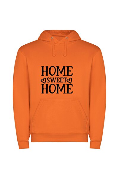 iLovePrints Sweet Home Haven Φούτερ με κουκούλα σε χρώμα Πορτοκαλί