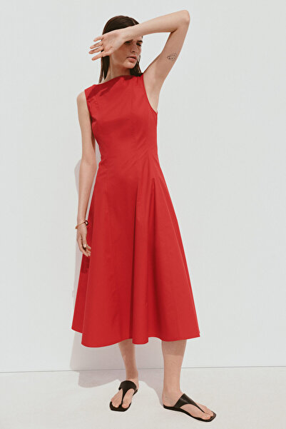 H&M Oyuklu Gabardin Elbise