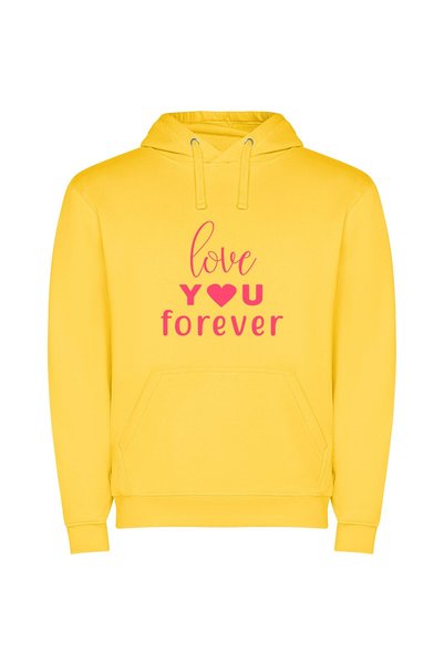 iLovePrints Enduring Love, Purely Expressed Φούτερ με κουκούλα σε χρώμα Κίτρινο