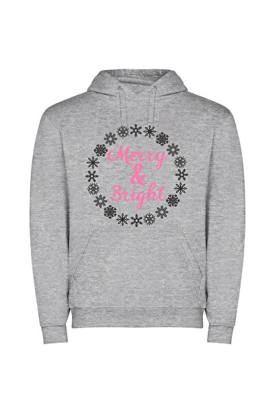 iLovePrints Snowflake Wonderland Φούτερ με κουκούλα σε χρώμα Γκρι