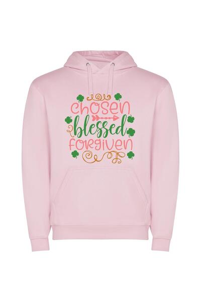 iLovePrints Lucky Green Blessing Φούτερ με κουκούλα σε χρώμα Ροζ