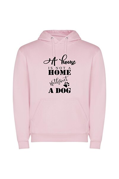 iLovePrints Dog's Haven: House, Home Φούτερ με κουκούλα σε χρώμα Ροζ