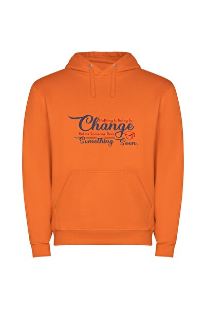 iLovePrints Embrace the Change Journey Φούτερ με κουκούλα σε χρώμα Πορτοκαλί