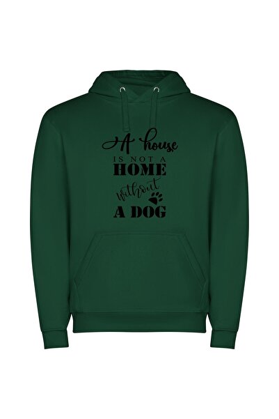 iLovePrints Dog's Haven: House, Home Φούτερ με κουκούλα σε χρώμα Πράσινο