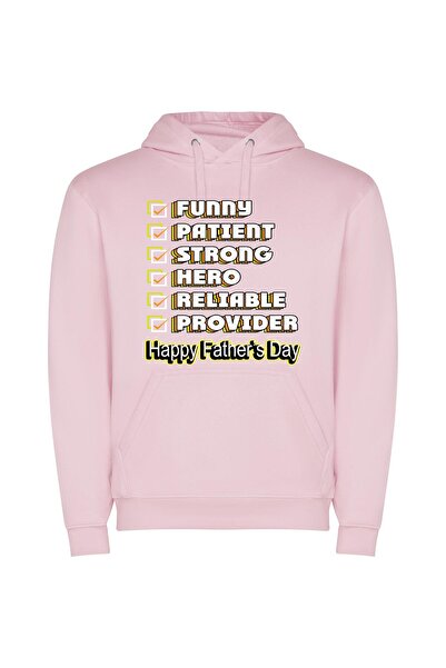 iLovePrints Proud Father's Day Hero Φούτερ με κουκούλα σε χρώμα Ροζ
