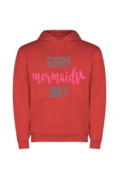 iLovePrints Mermaid Exclusive Designs Φούτερ με κουκούλα σε χρώμα Κόκκινο
