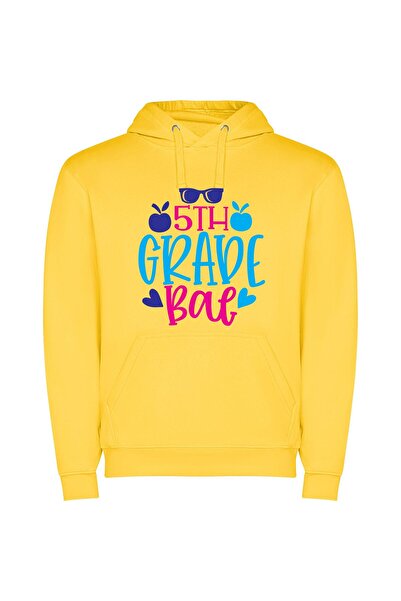 iLovePrints Glamorous 5th Grade Hangout Φούτερ με κουκούλα σε χρώμα Κίτρινο