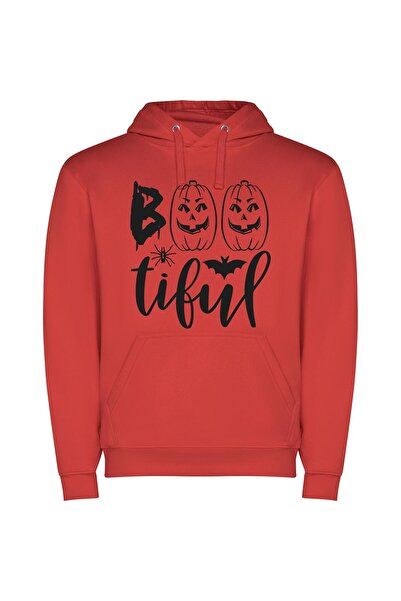 iLovePrints Mystic Jack-o'-Lanterns Φούτερ με κουκούλα σε χρώμα Κόκκινο