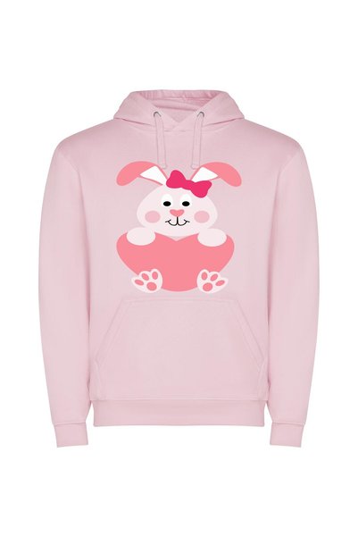 iLovePrints Pink Fur Bunny Chic Φούτερ με κουκούλα σε χρώμα Ροζ