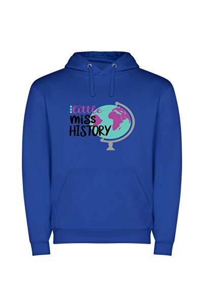 iLovePrints Miss History's Mini Globe Φούτερ με κουκούλα σε χρώμα Μπλε