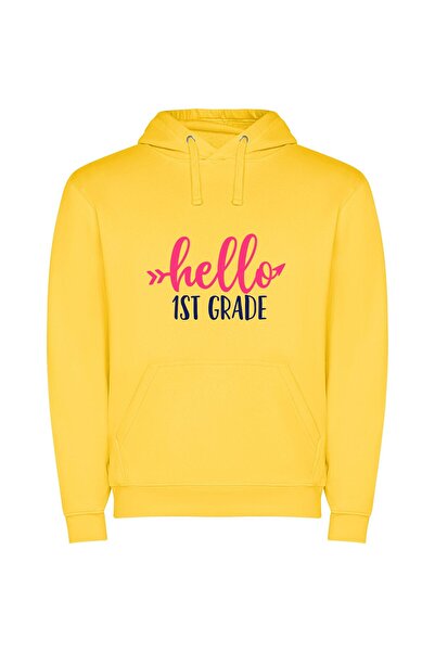 iLovePrints Colorful Class Beginnings Φούτερ με κουκούλα σε χρώμα Κίτρινο