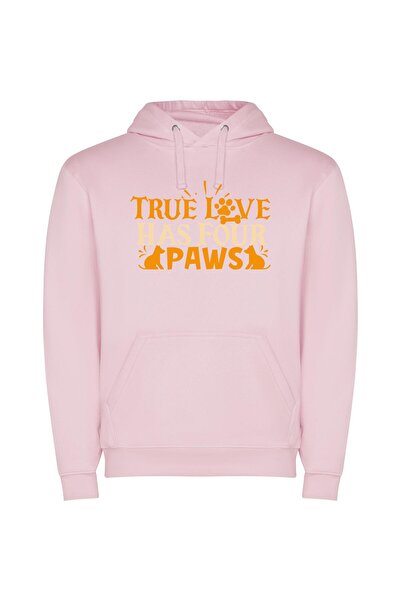 iLovePrints Paws of Unbreakable Bond Φούτερ με κουκούλα σε χρώμα Ροζ