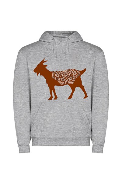 iLovePrints Whimsical Persian Fusion Design Φούτερ με κουκούλα σε χρώμα Γκρι