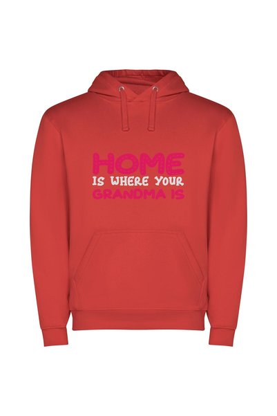 iLovePrints Grandma's Home Essence Φούτερ με κουκούλα σε χρώμα Κόκκινο