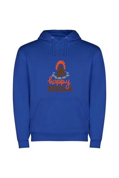 iLovePrints Blissful Campfire Serenade Φούτερ με κουκούλα σε χρώμα Μπλε
