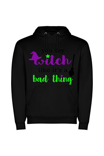 iLovePrints Enchanting Witchery Attire Φούτερ με κουκούλα σε χρώμα Μαύρο
