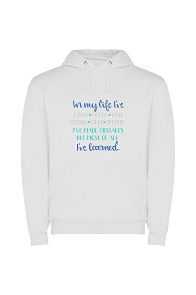 iLovePrints Embracing Life's Many Levels Φούτερ με κουκούλα σε χρώμα Λευκό