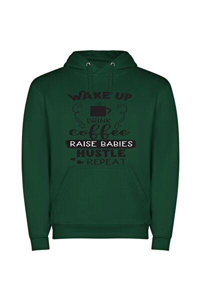 iLovePrints Caffeinated Hustle: Coffee & Parenthood Φούτερ με κουκούλα σε χρώ...