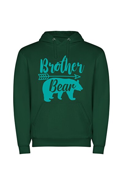 iLovePrints Bold Brotherhood Vibes Φούτερ με κουκούλα σε χρώμα Πράσινο