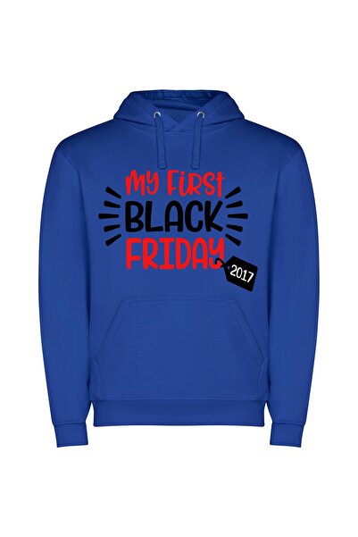 iLovePrints Prime-Time Black Friday Delight Φούτερ με κουκούλα σε χρώμα Μπλε