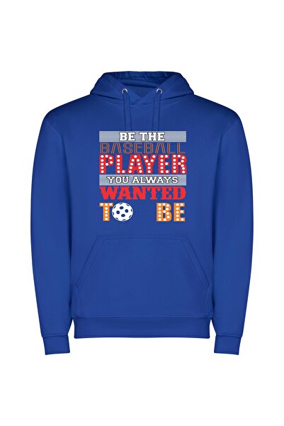iLovePrints Dream Ballplayer Art Collection Φούτερ με κουκούλα σε χρώμα Μπλε