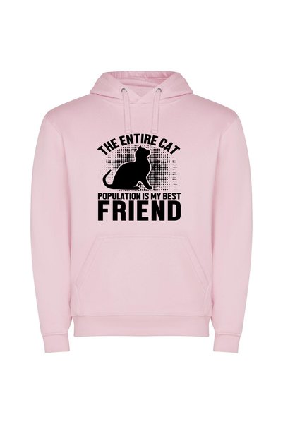 iLovePrints Purrfect Furry Friend Φούτερ με κουκούλα σε χρώμα Ροζ