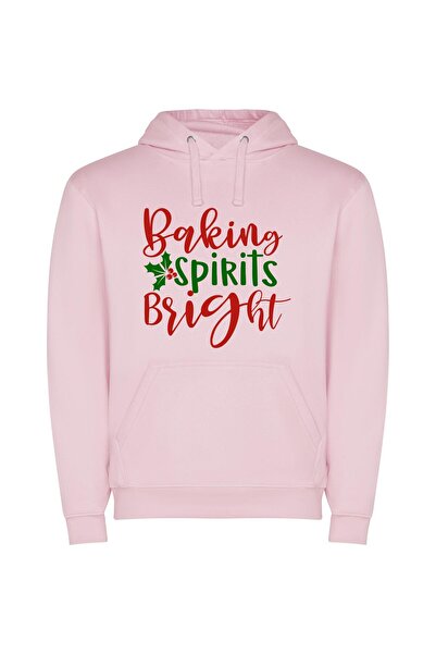 iLovePrints Twinkling Holiday Inspiration Φούτερ με κουκούλα σε χρώμα Ροζ