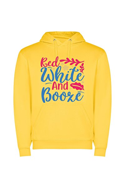 iLovePrints Colorful Booze Fusion Φούτερ με κουκούλα σε χρώμα Κίτρινο