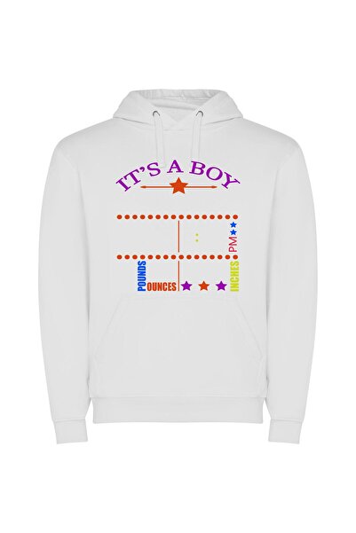 iLovePrints Starry Baby Boy Bliss Φούτερ με κουκούλα σε χρώμα Λευκό