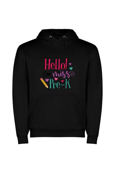 iLovePrints Future Kid, Say Hi! Φούτερ με κουκούλα σε χρώμα Μαύρο