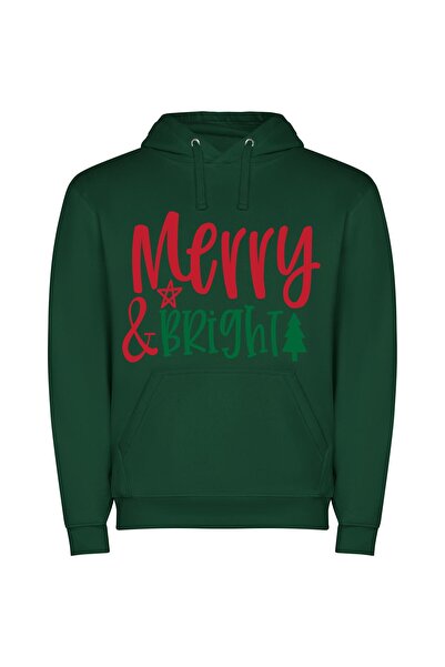 iLovePrints Vibrant Holiday Illumination Φούτερ με κουκούλα σε χρώμα Πράσινο