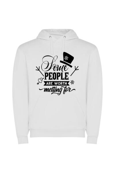 iLovePrints Whimsy of Worded Love Φούτερ με κουκούλα σε χρώμα Λευκό