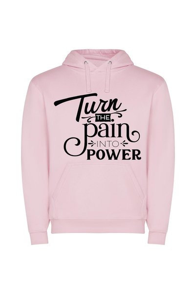 iLovePrints Pain to Power Φούτερ με κουκούλα σε χρώμα Ροζ