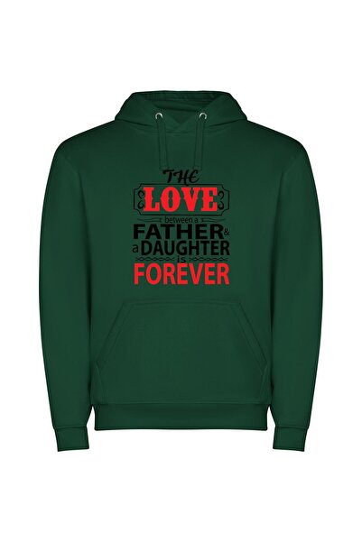 iLovePrints Eternal Love's Red Letters Φούτερ με κουκούλα σε χρώμα Πράσινο