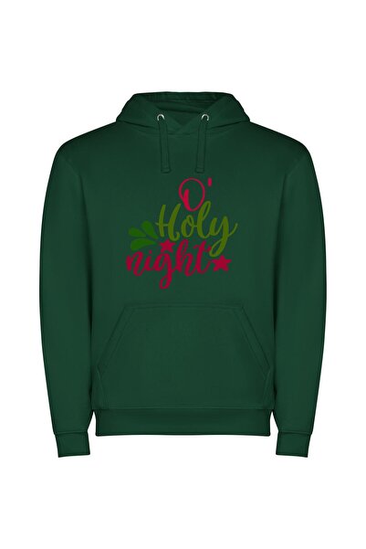 iLovePrints Merry Holly Night Spectacle Φούτερ με κουκούλα σε χρώμα Πράσινο