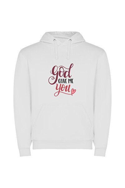 iLovePrints Divine White Background Illustration Φούτερ με κουκούλα σε χρώμα ...