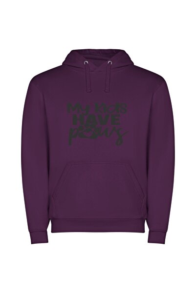 iLovePrints Pawsome Kid Zone Φούτερ με κουκούλα σε χρώμα Μωβ