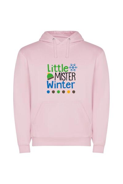 iLovePrints Snowy Green Hat Φούτερ με κουκούλα σε χρώμα Ροζ