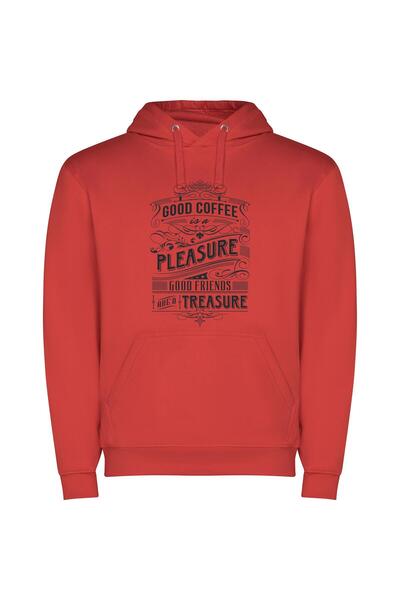 iLovePrints Treasured Pleasures: Friends & Coffee Φούτερ με κουκούλα σε χρώμα...
