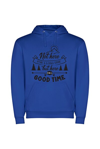 iLovePrints Time: Make It Count Φούτερ με κουκούλα σε χρώμα Μπλε